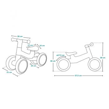 Ride-On copii fara pedale Lionelo Villy Roz,de la 12-36 luni,roti din spuma EVA,sistem de blocare a directiei,inaltimea scaunului de la sol 26 cm, greutate maxima admisa 30 kg