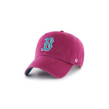 47brand șapcă de baseball din bumbac MLB Boston Red Sox culoarea bordo, cu imprimeu ieftina