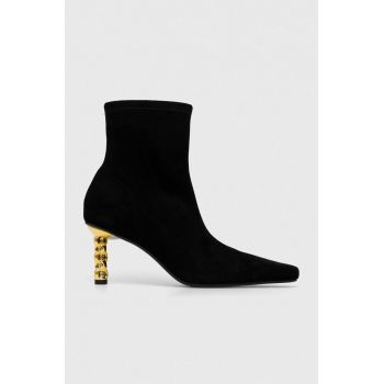 Kat Maconie cizme din piele intoarsa Tess femei, culoarea negru, cu toc drept