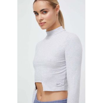 Reebok Classic longsleeve femei, culoarea gri, cu turtleneck de firma original