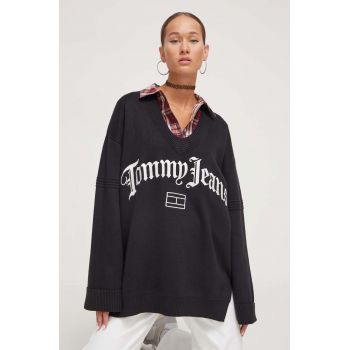 Tommy Jeans pulover femei, culoarea negru ieftin