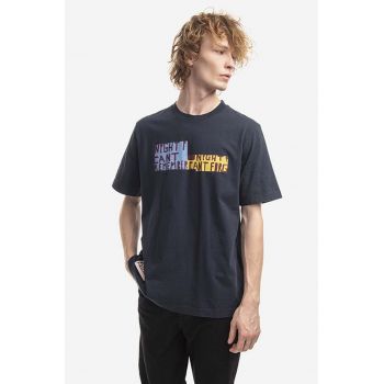 Wood Wood tricou din bumbac Bobby Collage T-shirt culoarea bleumarin, cu imprimeu 12235715.2491-NAVY de firma original