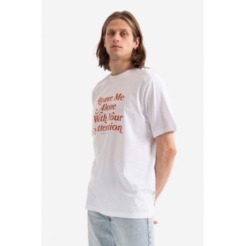 Wood Wood tricou din bumbac Bobby Leave Me Alone culoarea alb, cu imprimeu 50025702.2489-WHITE