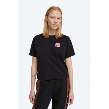 Wood Wood tricou din bumbac Steffi T-Shirt x Fila culoarea negru 688376.A296-BLACK