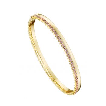 Bratara rigida placata cu aur de 14K si decorata cu cristale
