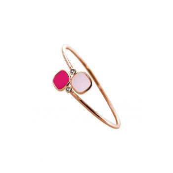 Bratara rigida placata cu aur de 14K si decorata cu cristale