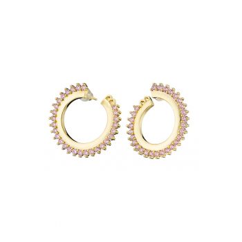 Cercei placati cu aur de 14K si decorati cu zirconia