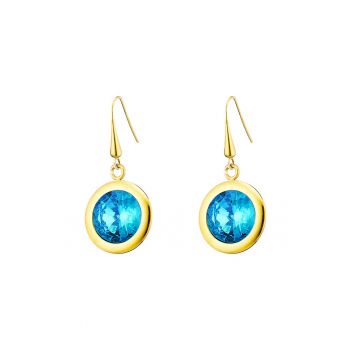 Cercei placati cu aur de 14K si decorati cu zirconia