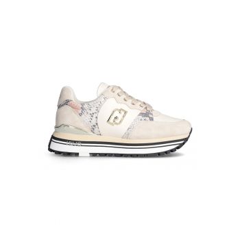 Pantofi sport de piele intoarsa cu garnituri cu model piele de sarpe