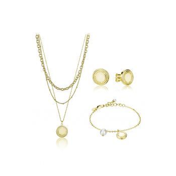 Set de bijuterii de otel inoxidabil - decorat cu perle Shell