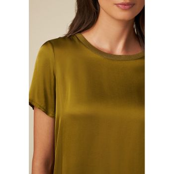 Bluza satinata cu maneci scurte