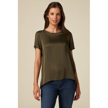 Bluza satinata cu maneci scurte