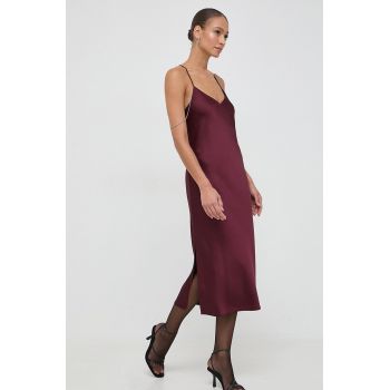 BOSS rochie culoarea bordo, maxi, drept de firma originala