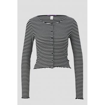 Cardigan cu nasturi si model in dungi ieftin