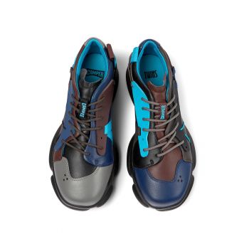 Pantofi sport din piele cu model colorblock