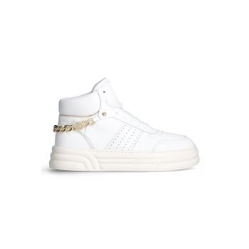 Pantofi sport mid-high de piele cu lant