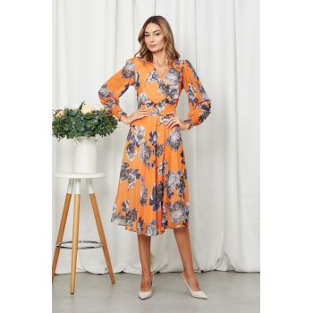 Rochie Flory Orange Floral