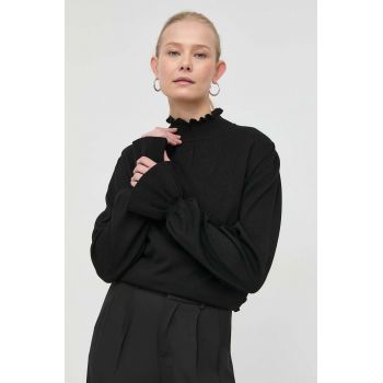Silvian Heach pulover femei, culoarea negru, light, cu turtleneck