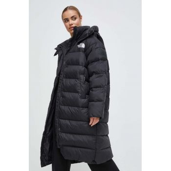 The North Face geaca femei, culoarea negru, de iarna, oversize de firma originala