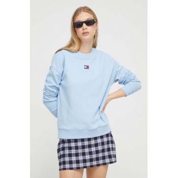 Tommy Jeans hanorac de bumbac femei, neted