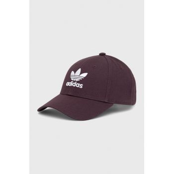 adidas Originals șapcă de baseball din bumbac culoarea violet, cu imprimeu