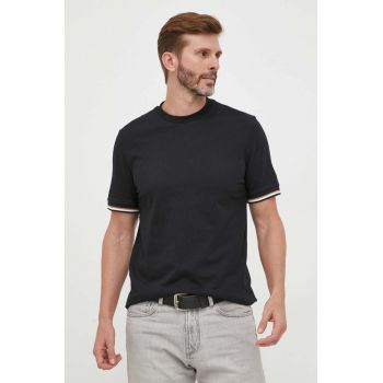 BOSS tricou din bumbac culoarea negru, neted