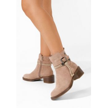 Botine cu toc gros Fienna negre