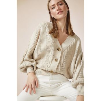 Cardigan supradimensionat cu model torsade