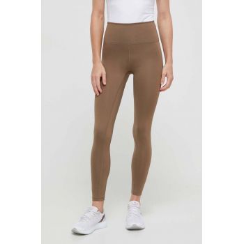 Casall leggins de antrenament culoarea maro, neted