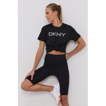 Dkny Tricou femei, culoarea negru