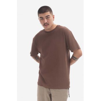 KSUBI tricou din bumbac culoarea maro, uni MPS23TE024-BROWN de firma original