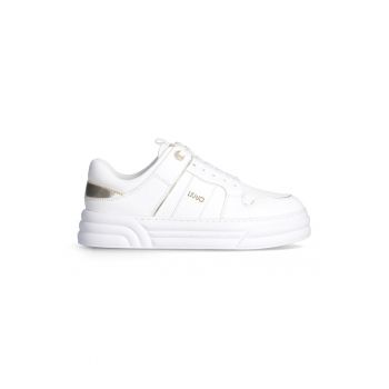 Pantofi sport de piele cu garnituri de piele ecologica