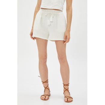Pantaloni scurti de bumbac cu snur in talie
