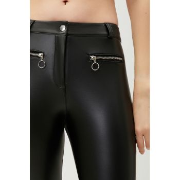 Pantaloni skinny de piele ecologica