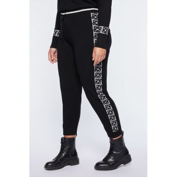 Pantaloni sport crop tricotati fin