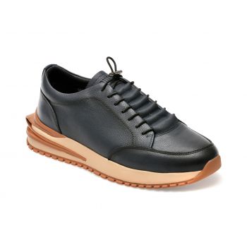 Pantofi OTTER bleumarin, 6461, din piele naturala