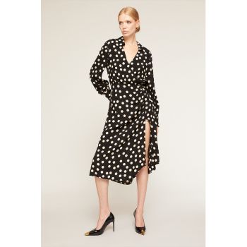 Rochie cu buline si slit lateral