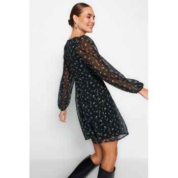 Rochie evazta cu imprimeu floral