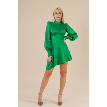 Rochie mini asimetrica cu maneci bishop Estrella