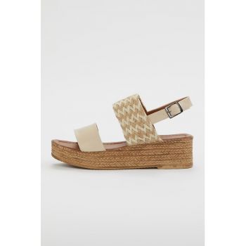 Sandale slingback cu talpa wedge
