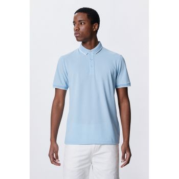 Tricou polo cu material pique