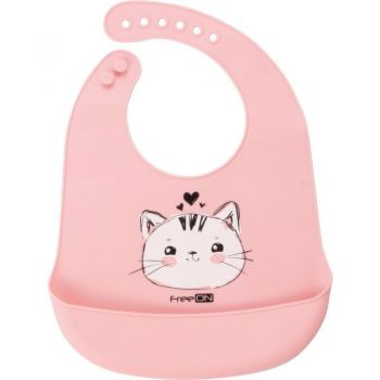 Baveta moale, Din silicon, Cu buzunar, 31 x 24 cm, Cat Pink