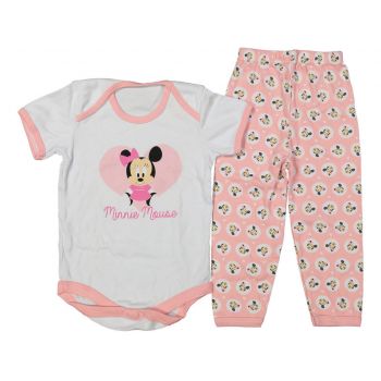 Body si pantalon Minnie Mouse pentru fetite, Roz