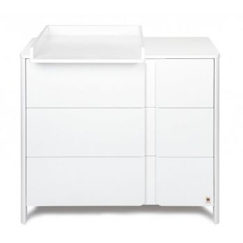 Comoda de infasat  lemn, Cu trei sertare, Cu blat de infasat detasabil, 105x50x90 cm, Alb
