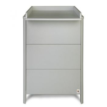 Comoda de infasat YappyMini lemn, Cu trei sertare, Cu blat de infasat detasabil, 65x54x90 cm, Gri
