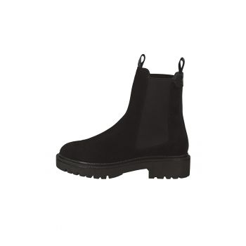 Ghete Chelsea de piele intoarsa cu model uni