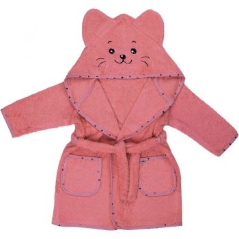 Halat de baie cu urechi Kitty, Cu buzunare, Cu cordon, B몺, 9 - 24 luni, Marime 86/92, Pink