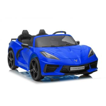 Masinuta electrica pentru copii, Corvette Stingray albastru, cu telecomanda, 2 motoare, 11968