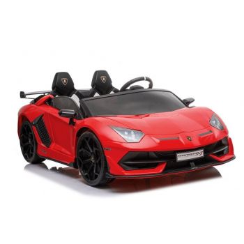 Masinuta electrica pentru copii, Lamborghini Aventador Rosu, cu telecomanda, 2 motoare, greutate maxima 50 kg, 8282