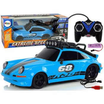 Masinuta sport RC pentru copii cu telecomanda, albastra, 1:18, 10249